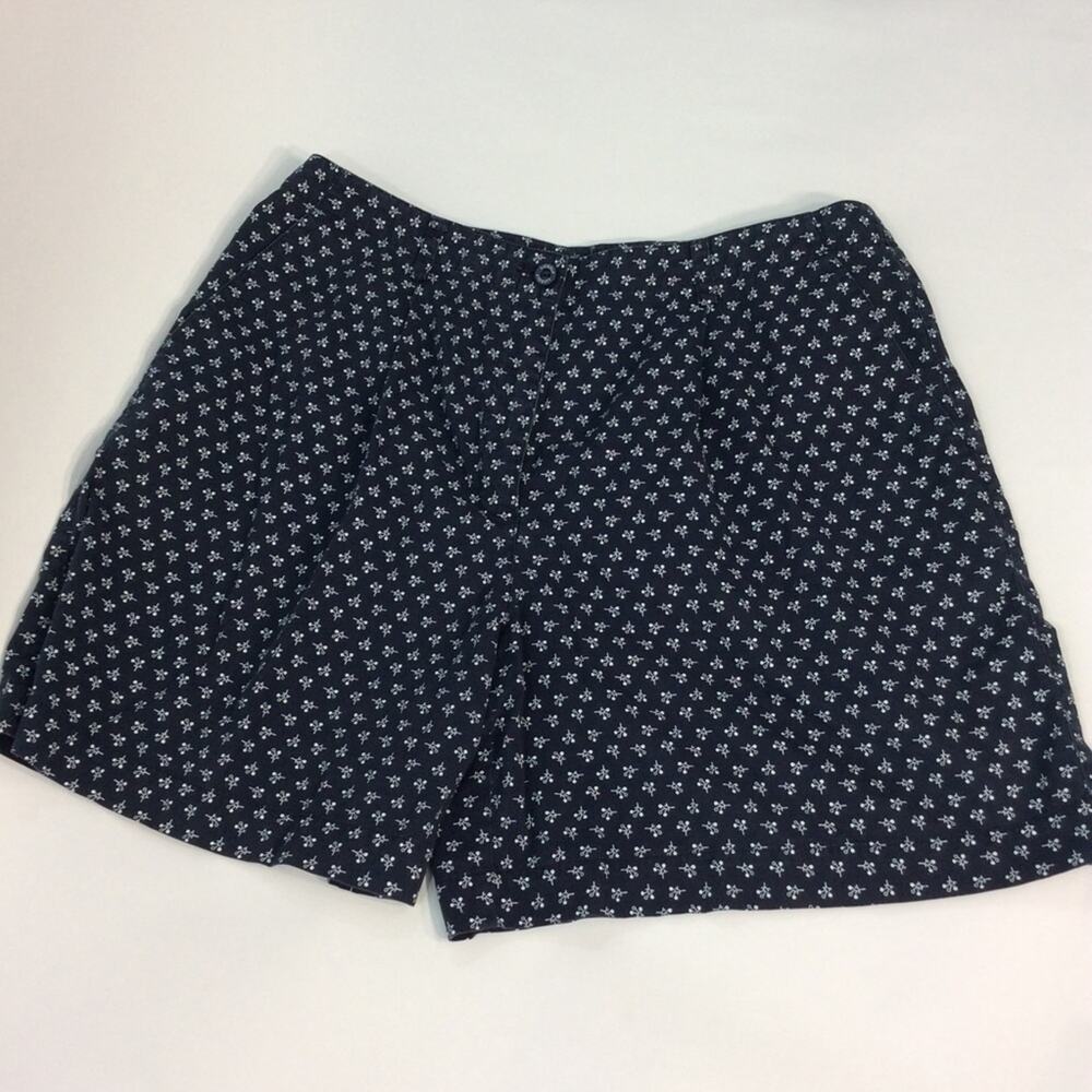 Liz Claiborne 16 Liz Golf Shorts Navy White Flower